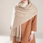100% cashmere water wave brushed woven throw shawl scottish cashmere big size scarf