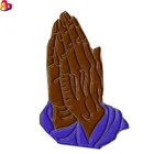promotional customersized religious praying hands lapel pin medal pogo pin