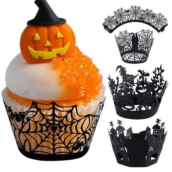 Z789 Halloween Spiderweb Paper Cupcake Wrapper Hollow Cupcake Toppers Cupcake Decor Wrappers
Z789 Halloween Spiderweb Paper Cupcake Wrapper Hollow Cupcake Toppers Cupcake Decor Wrappers