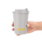 Shenzhen 16oz Double Wall PP Plastic Coffee Cup With Flat Lid custom your logo