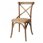 French Style Home Furniture Solid Wood Antique Design X Back Chair