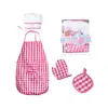 7 Piece Chef Dress Up Costume Includes Apron Chef Hat Mitt Cooking Baking Tools Kids Role Play Kit Toy - Ideal Gift for 3, 4, 5,