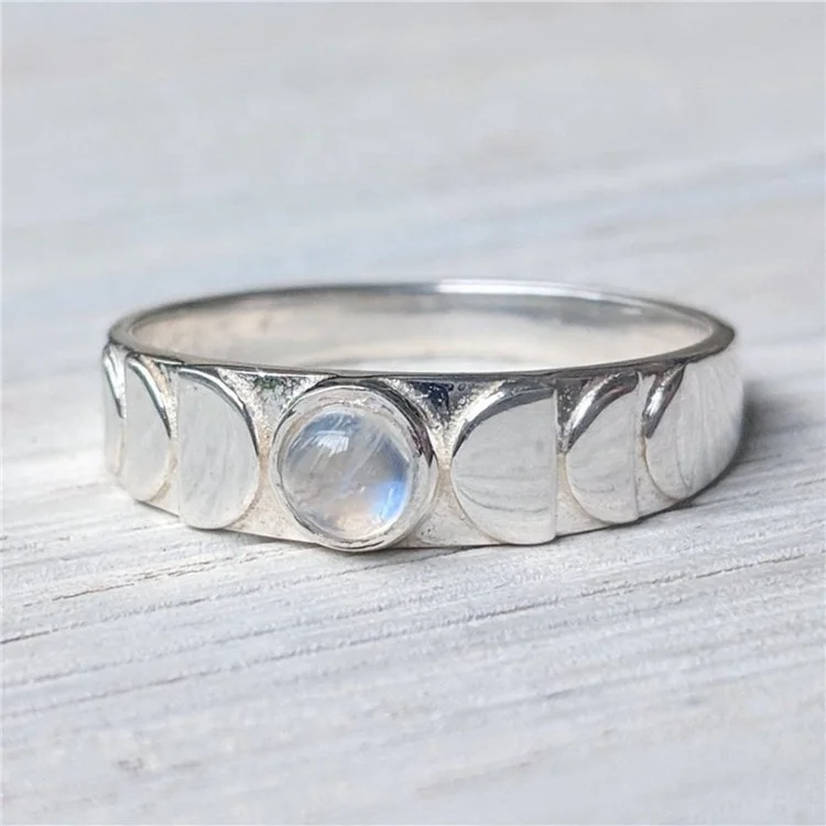 Lovely Female Silver Color Moon Phase Crystal Ring Women Vintage Wedding Band Celestial Jewelry Gift
Lovely Female Silver Color Moon Phase Crystal Ring Women Vintage Wedding Band Celestial Jewelry Gift