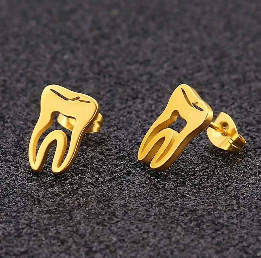Minimalism Love Dental Ear Studs Stainless Steel Gold Hollow Tooth Earrings for Men Woman
Minimalism Love Dental Ear Studs Stainless Steel Gold Hollow Tooth Earrings for Men Woman