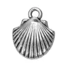 alloy plating antique silver flat seashell DIY necklace pendants jewelry lead free,nickel free