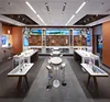 simple computer retail store counter design phone display showcase