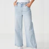 DiZNEW OEM best quality rise wide leg stretch denim women jeans