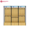 high quality new design customized wooden display shelf womens clothes rack garment display stand with bottom cabinets