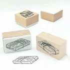 Custom made wooden kids rubber stamps in assorted sizes and assorted patterns suitable for art and crafts and scrapbooking