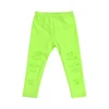 6TQZ-705-04 Lim Green kids girl leggings pants for summer Ripped Cotton Leggings