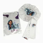 White Color Womens Sleeping Custom Logo Private Label Soft Silk Satin Long Hair Bonnet