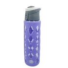 Outdoor unbreakable glass drinking water bottle with flip top spout lids