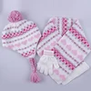 2018 popular women s beautiful color winter 3pc knit beanie hat gloves and scarf set knitted women winter hat fur scarf knitted