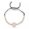 Fashion korean style rose gold women accessories bracelet zircon silver jewelry bracelet letter bead bracelet