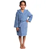 OEM Cute Girls Robe Kids Hooded Cotton Terry Front Pockets Belt Bathrobe for Holiday Spa Birthday