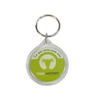 Promotional customized logo photo holder clear blank oval acrylic name keychain
