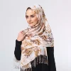 Arabian Turkish Muslim Fashion Tassels Custom Print Hijab Scarf