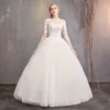 Luxury Back Hollow Out Wedding Dress Bridal Gown Sweet Lace Flower Wedding Dress