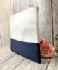 Personalized navy and white cosmetic bag