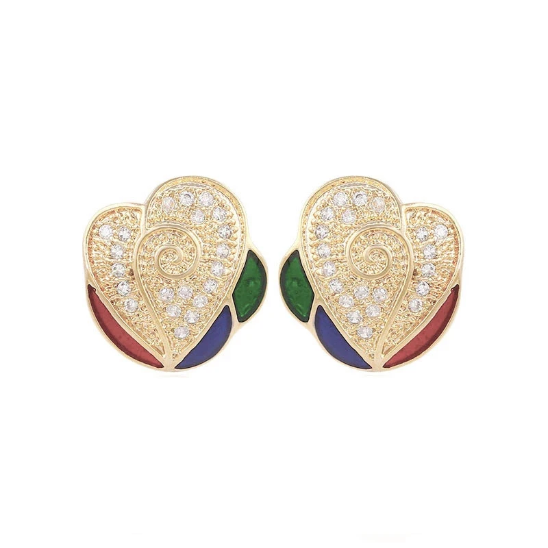 90607 Best selling fashion gold plated earring heart shape indian gold pave crystal stud earring
90607 Best selling fashion gold plated earring heart shape indian gold pave crystal stud earring