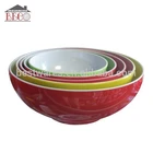 Colorful 5pcs large round melamine bowl set