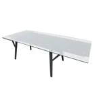 Dining Table Modern Style Extenxile Tempered Glass Top Metal Base Dining Table