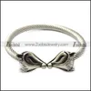 Fashion Animal Cuff Stainless Steel Double Fox Heads Cable Bangles