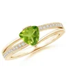 925 Sterling Silver Yellow Gold Plated Trillion Cut Peridot Wedding Ring