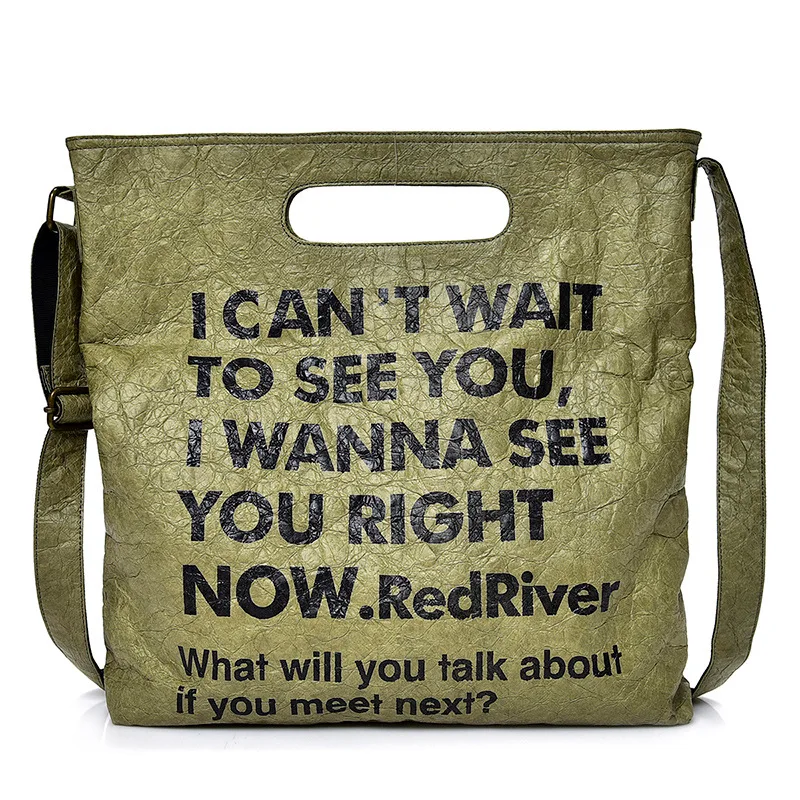 Eco friendly tyvek kraft paper single strap shoulder bag women crossbody bags, Custom made
Eco friendly tyvek kraft paper single strap shoulder bag women crossbody bags, Custom made