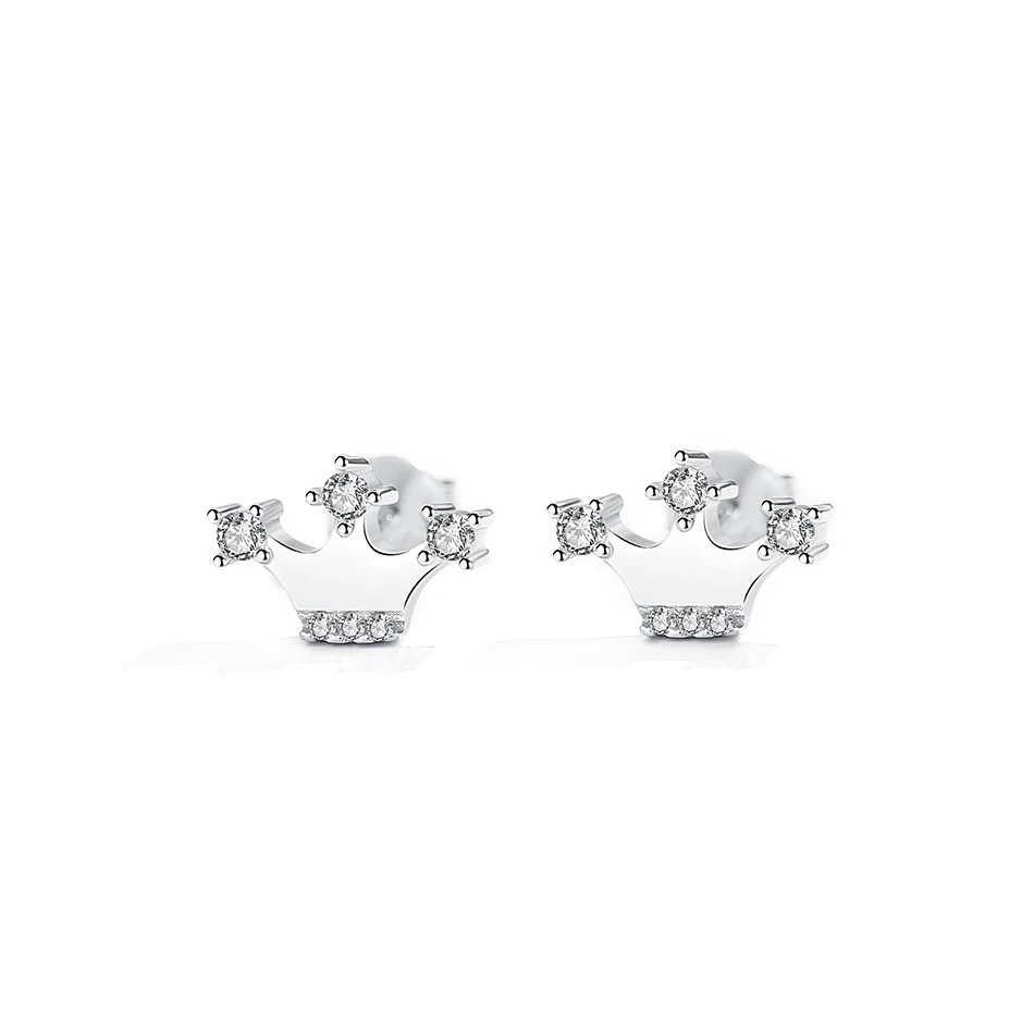 Factory Price 100% 925 Sterling Silver CZ Crown Stud Earrings for Women Fashion Earrings Silver Jewelry
Factory Price 100% 925 Sterling Silver CZ Crown Stud Earrings for Women Fashion Earrings Silver Jewelry