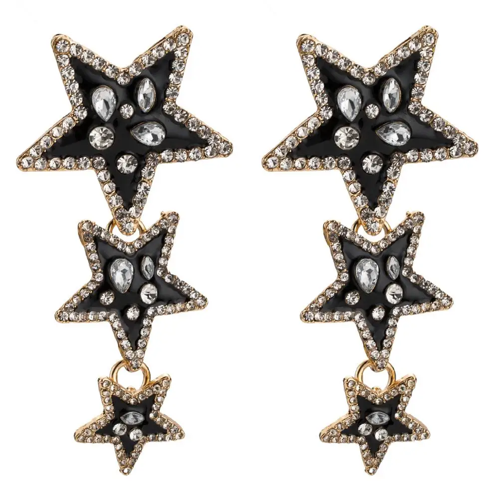 Latest Designer Long Star Earring Ladies Black Acrylic Rhinestone Exaggeration Metal Earrings, Picture
Latest Designer Long Star Earring Ladies Black Acrylic Rhinestone Exaggeration Metal Earrings, Picture