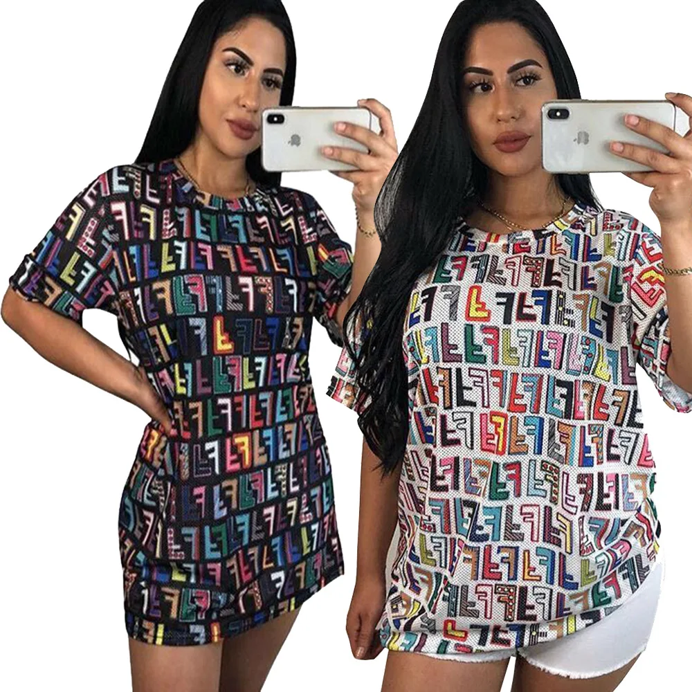 Personality Tetris print casual T-shirt Oversized Fashion Women Summer Casual Loose Fit Long T Shirt
Personality Tetris print casual T-shirt Oversized Fashion Women Summer Casual Loose Fit Long T Shirt