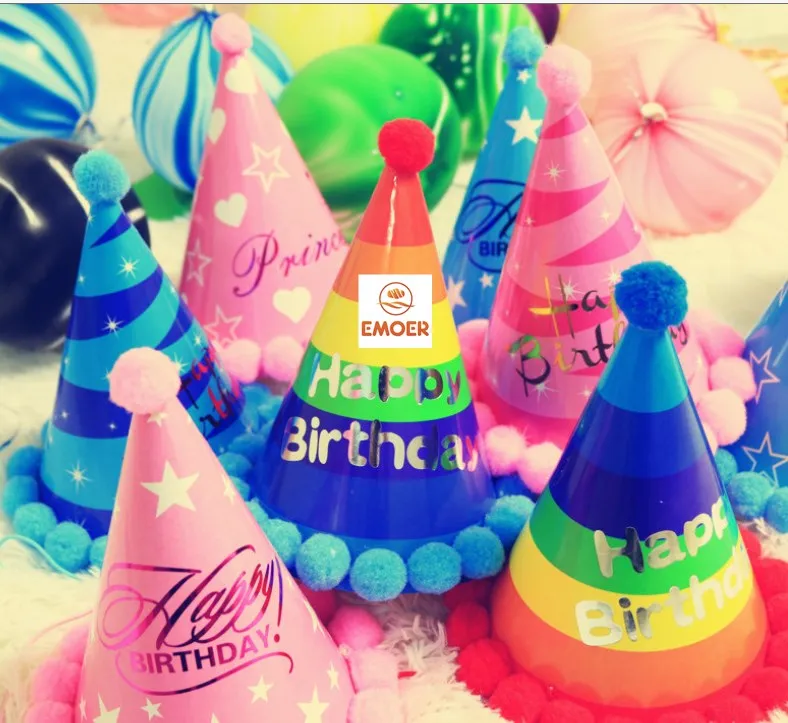 Decoración del Partido popular Feliz cumpleaños fiesta sombrero de papel