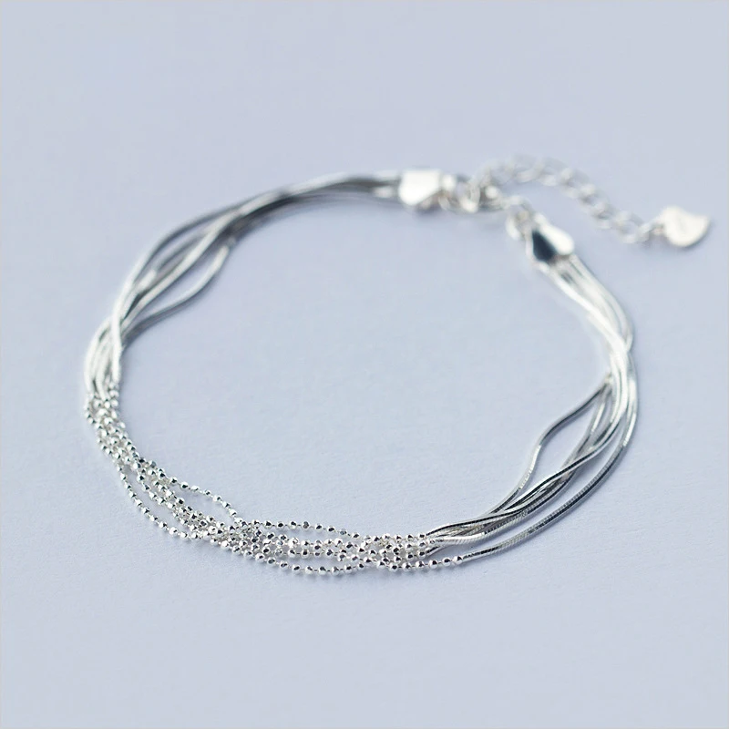 925 Sterling Silver Multilayer Snake Chain Bracelet Simple Small Beads Bracelets for Women Fashion Silver Accessories
925 Sterling Silver Multilayer Snake Chain Bracelet Simple Small Beads Bracelets for Women Fashion Silver Accessories