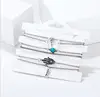 Factory Supply Wholesale Adjustable slide Alloy Charm Evil Metal Eyes Bracelets For Girls