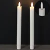 Home Decoration Real Wax Wave Edge Battery Operated New Flame LED Taper Candles