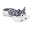 manufacture Long hair puppy gray and brown husky plush dog toy