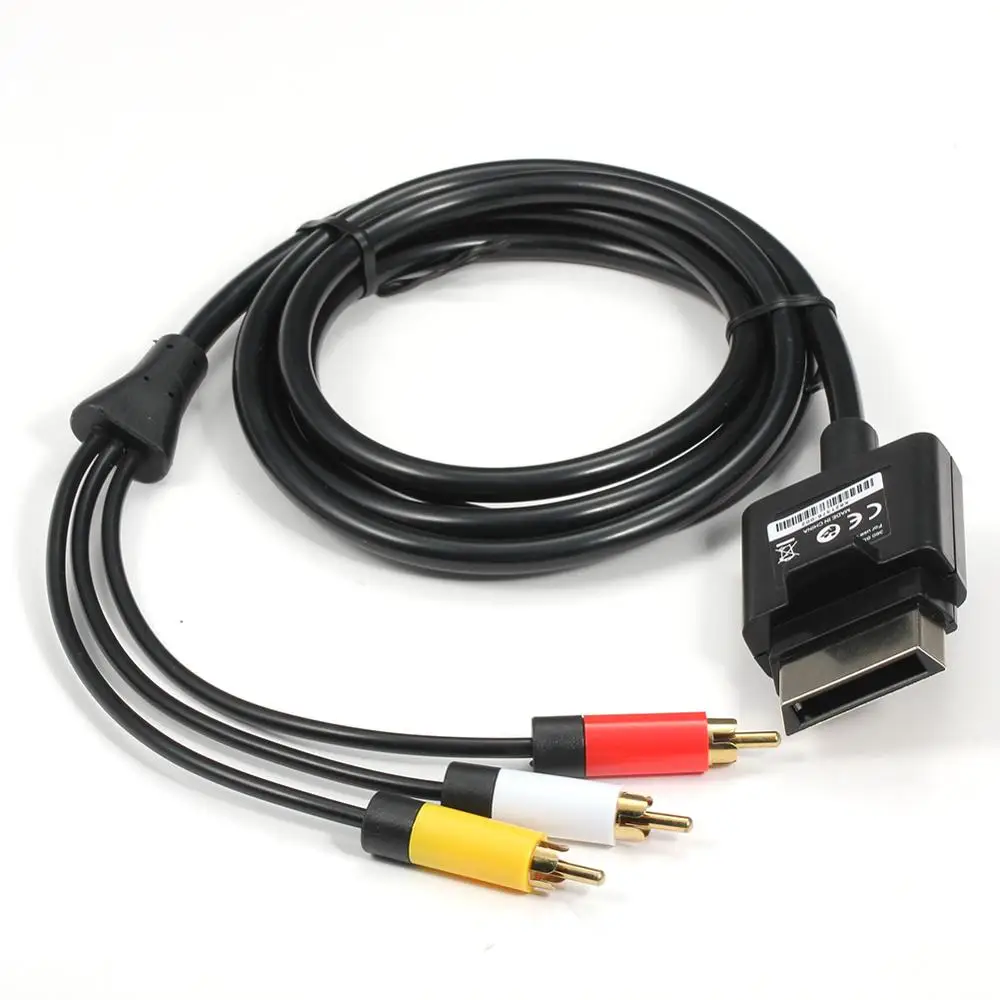 

1.8m 6ft Audio Video AV RCA Video Composite Cable AV Cable Cord for Microsoft Xbox 360 Slim for XBOX 360
