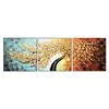 100% hand painted 3 panel abstract oil painting flower tree 3D knife Thick skin texture frame oil painting factory wholesale
