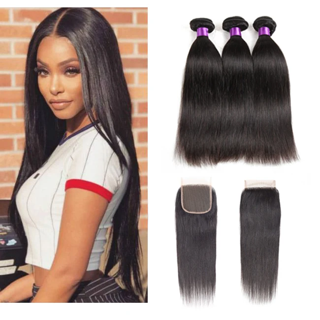 Indian Hair Raw Unprocessed Human Hair Weave Vendors Virgin Remy straight With Closure 9A 3Bundles Straight with Lace Closure
Indian Hair Raw Unprocessed Human Hair Weave Vendors Virgin Remy straight With Closure 9A 3Bundles Straight with Lace Closure
