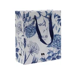 Wholesale High Custom Chinese style blue and white porcelain gift bag paper bag hand bags