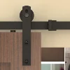 Modern High Quality Straight Type Interior Solid Wood With Soft Close Sliding Barn Door Hardware
