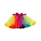 Baby children princess dance short dress girl rainbow tutu skirts cotton tulle kids