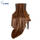 Whosale Brown Flannel Fleece Blanket Throw Travel Blanket For Bed