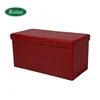 Reatai wholstered foldable pvc leather toy shoe bedroom storage bench seating and storage