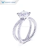 Tianyu customized 14k/18K white gold ring 7.5*7.5mm cushion heart&arrow cut forever one moissanite gold wedding lady ring