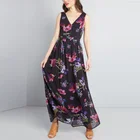 2019 Arrivals Summer Fashion floral print maxi bulk wholesale dresses v neck dress