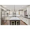 American white shaker kitchen cabinet with glass door design