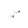 Stud earrings jewelry 925 silver emerald cut blue star gemstone earrings