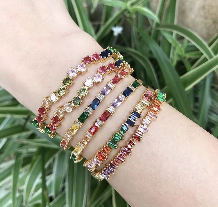 New product custom size rainbow bracelet copper simple design ladies bracelet, Customized
New product custom size rainbow bracelet copper simple design ladies bracelet, Customized